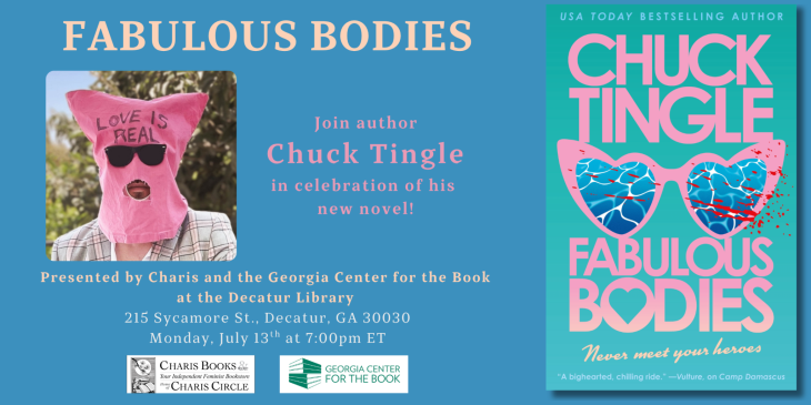 Book Cover: Fabulous Bodies by Chuck Tingle; Author Event with Tingle, July 13, 2026, 7pm, Decatur Library Auditorium