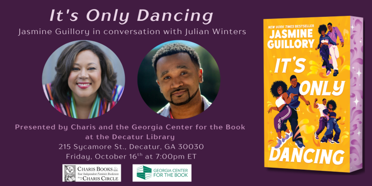 Book Cover: It's Only Dancing by Jasmine Guillor; Author Talk with Jasmine in conversation with Julian Winters; October 16, 7pm, Decatur Library Auditorium; with Charis Books & More