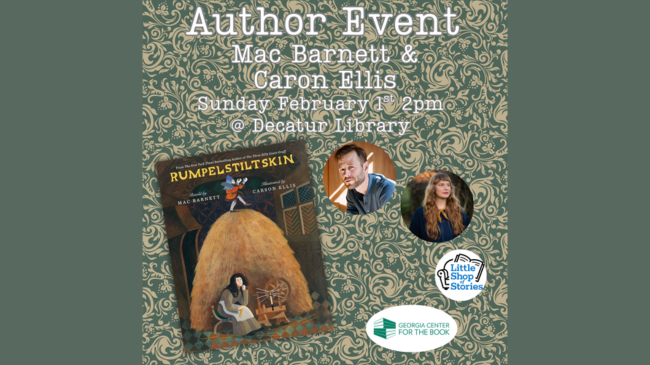 Mac Barnett and Carson Ellis on February 1, 2026 at 2 p.m. at Decatur Library